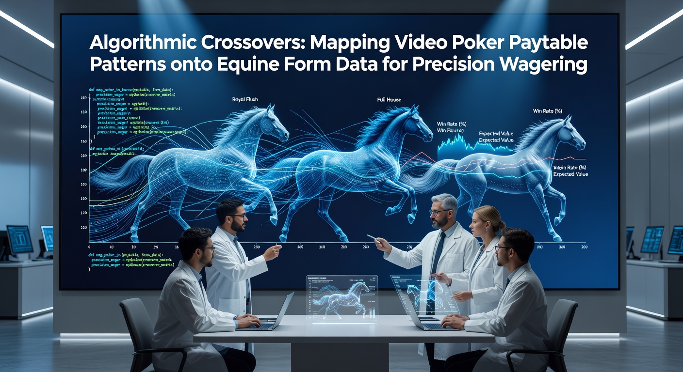 Visualization of algorithmic mapping between video poker paytables and horse racing form data charts