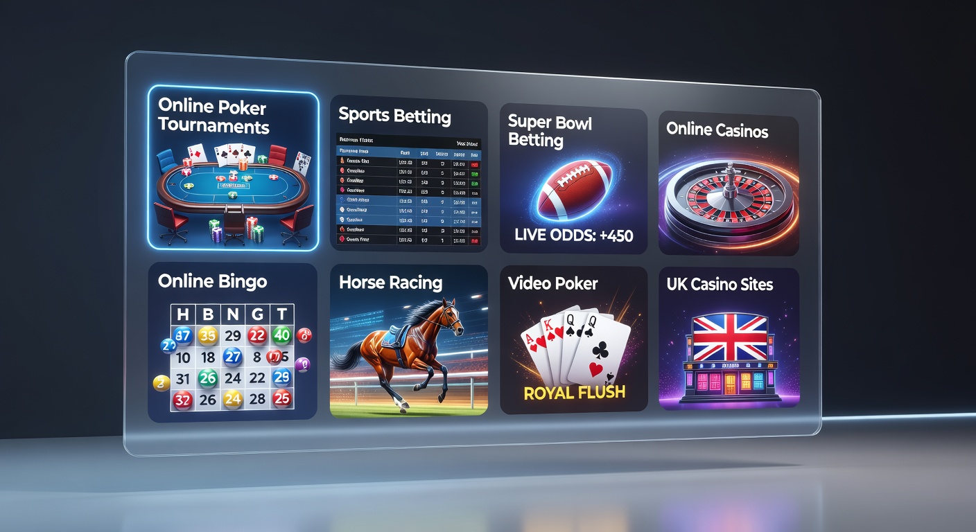 Players engaged in online poker tournaments while reviewing horse racing statistics on multiple screens