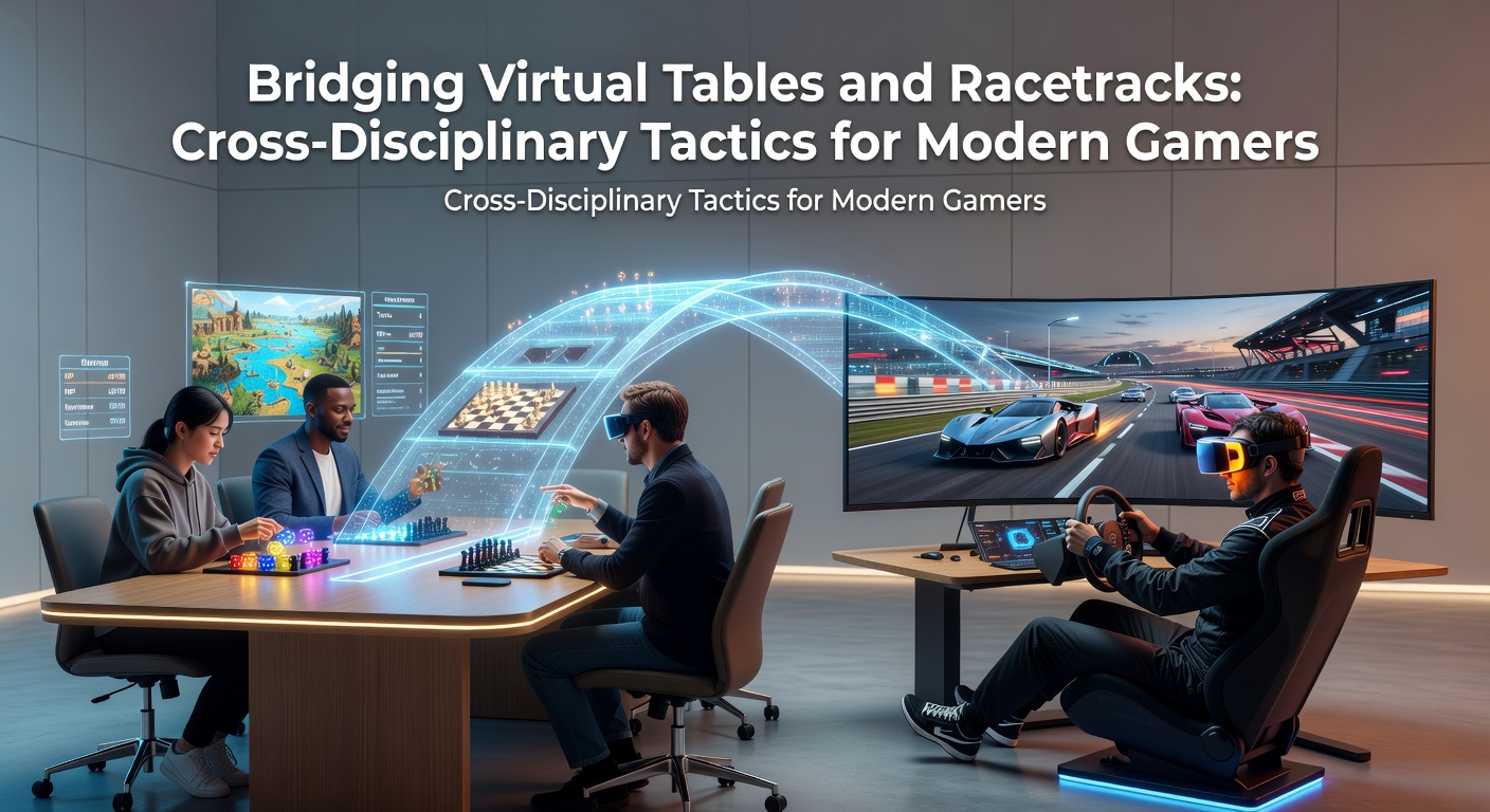 Racetrack infield with bettors consulting tablets displaying overlaid poker probability charts and speed figures