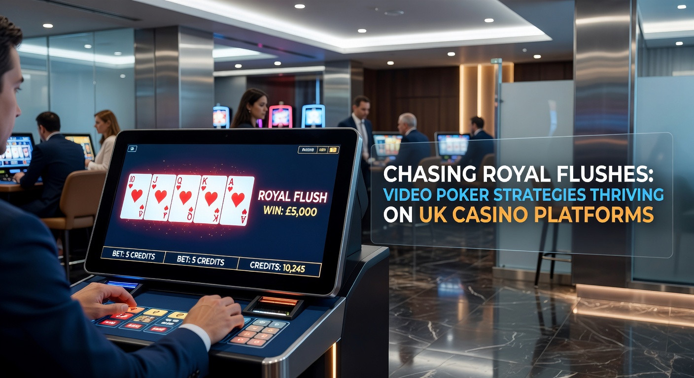 Detailed strategy chart for video poker showing hold decisions for royal flush pursuits across various hand rankings