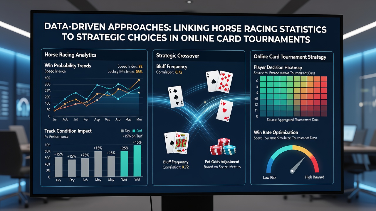 Side-by-side comparison of racetrack odds board and poker tournament payout structure visualization