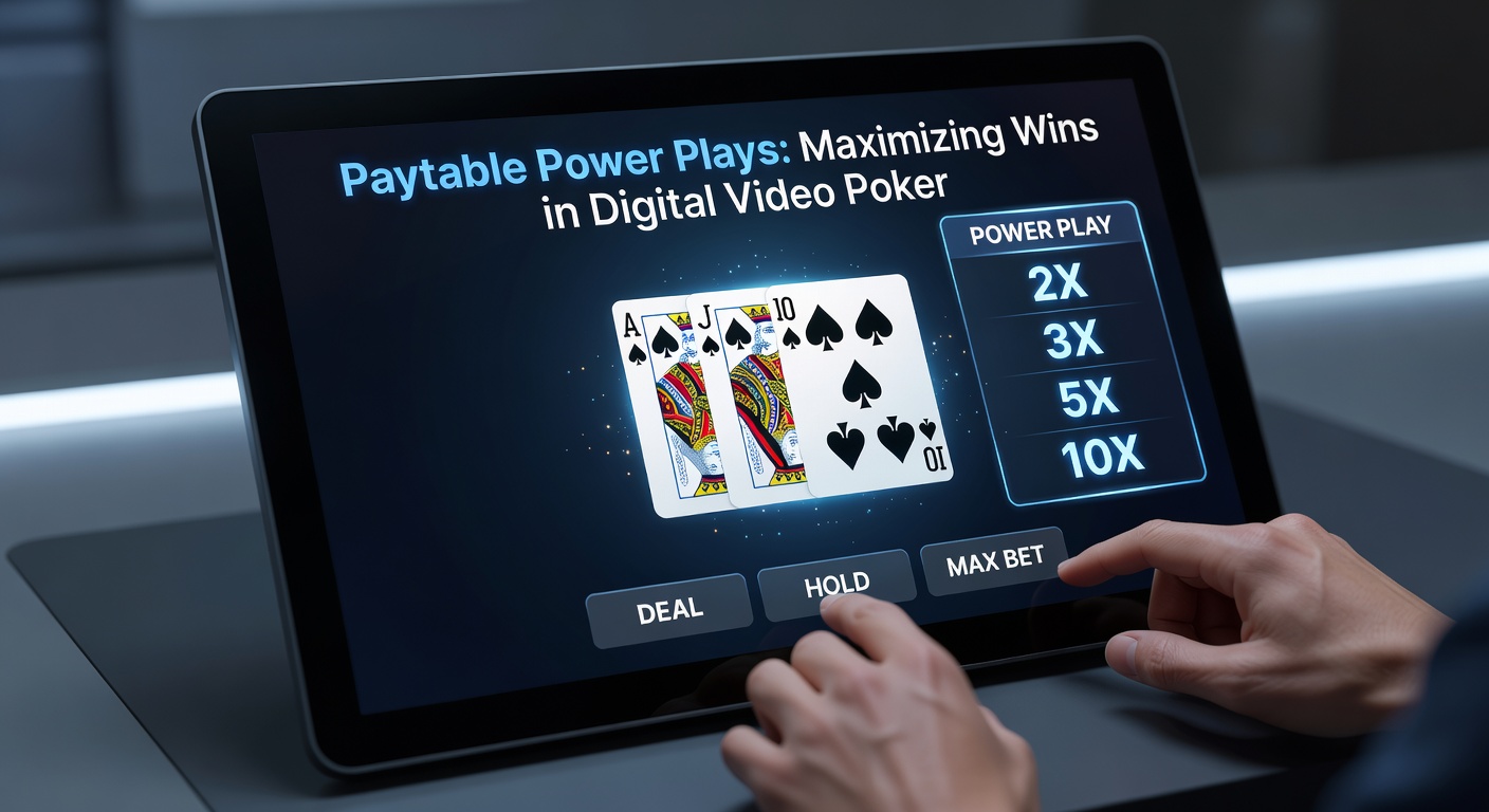 Close-up of a video poker strategy chart highlighting optimal holds for different paytables and hand scenarios