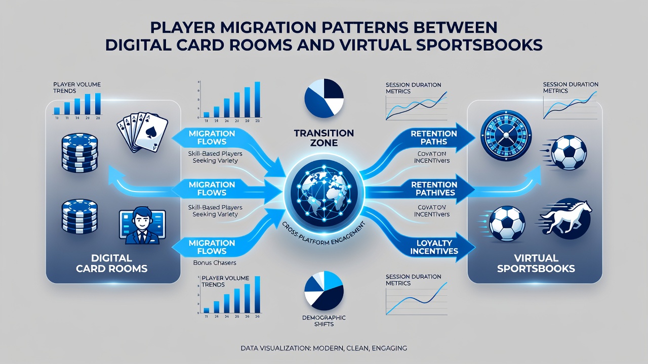 Data visualization of player flow between poker platforms and sports betting applications over time