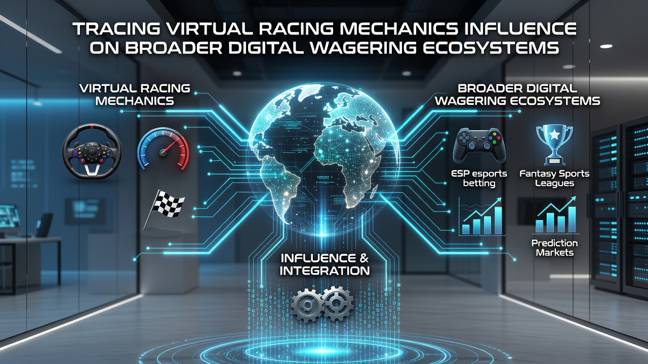 Split-screen view of virtual racing dashboard alongside integrated sports betting and casino game thumbnails
